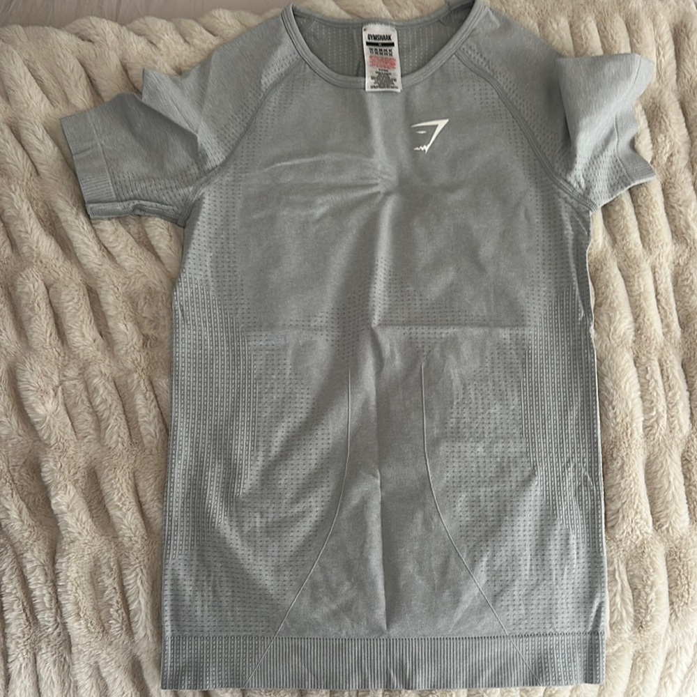 Gymshark Kids' Seamless Short Sleeve Shirt - Light Gray